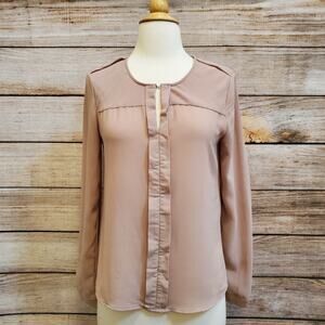 Tobi Pleated Blouse Mauve Taupe Small